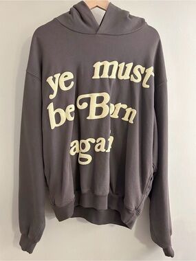Los Angeles Apparel Men’s Gray Crewneck Hoodie with Cream Graphic